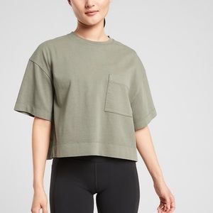 Athleta | Olive Classic Crop Short Sleeve Tee